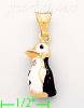 14K Gold Penguin Enamel Charm Pendant