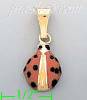 14K Gold Ladybug Enamel Charm Pendant