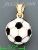 14K Gold 3D Soccerball Enamel Charm Pendant