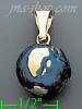 14K Gold 3D World Globe Enamel Charm Pendant
