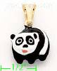 14K Gold Panda Bear Enamel Charm Pendant