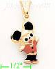 14K Gold Mouse Enamel Charm Pendant