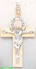 14K Gold Crucifix CZ Cross Charm Pendant