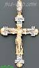 14K Gold Crucifix CZ Cross Charm Pendant