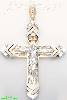 14K Gold Crucifix CZ Cross Charm Pendant