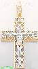 14K Gold Crucifix CZ Cross Charm Pendant