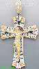 14K Gold Crucifix CZ Cross Charm Pendant