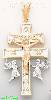 14K Gold Crucifix Caravaca CZ Cross Charm Pendant