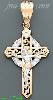 14K Gold Crucifix CZ Cross Charm Pendant