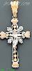 14K Gold Crucifix CZ Cross Charm Pendant