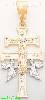 14K Gold Crucifix Caravaca CZ Cross Charm Pendant