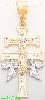 14K Gold Crucifix Caravaca CZ Cross Charm Pendant