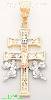 14K Gold Crucifix Caravaca CZ Cross Charm Pendant