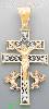 14K Gold Crucifix Caravaca CZ Cross Charm Pendant