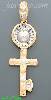 14K Gold CZ Cross Charm Pendant