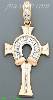 14K Gold CZ Cross Charm Pendant