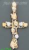 14K Gold CZ Cross Charm Pendant