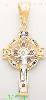 14K Gold CZ Cross Charm Pendant