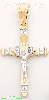 14K Gold CZ Cross Charm Pendant