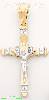 14K Gold CZ Cross Charm Pendant