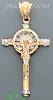 14K Gold CZ Cross Charm Pendant