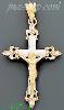 14K Gold CZ Cross Charm Pendant