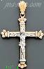 14K Gold CZ Cross Charm Pendant