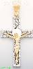 14K Gold CZ Cross Charm Pendant