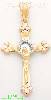 14K Gold CZ Cross Charm Pendant