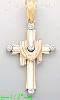 14K Gold CZ Cross Charm Pendant