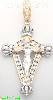 14K Gold Cross CZ Charm Pendant