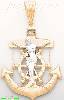 14K Gold Anchor Cross Crucifix CZ Charm Pendant