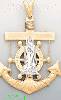 14K Gold Anchor w/Virgin CZ Charm Pendant