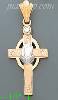 14K Gold Cross CZ Charm Pendant