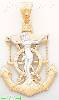 14K Gold Anchor Cross Crucifix CZ Charm Pendant