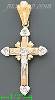 14K Gold Cross CZ Charm Pendant