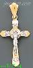 14K Gold Cross CZ Charm Pendant