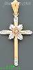 14K Gold Cross CZ Charm Pendant