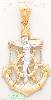 14K Gold Anchor Cross Crucifix CZ Charm Pendant