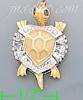 14K Gold Turtle CZ Charm Pendant