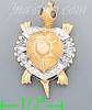 14K Gold Turtle CZ Charm Pendant