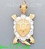 14K Gold Turtle CZ Charm Pendant