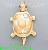 14K Gold Turtle CZ Charm Pendant