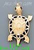 14K Gold Turtle CZ Charm Pendant