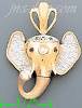 14K Gold Elephant CZ Charm Pendant