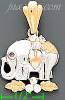 14K Gold Elephant CZ Charm Pendant