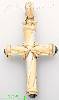 14K Gold Italian Fancy Cross Charm Pendant