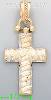 14K Gold Italian Fancy Cross Charm Pendant