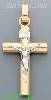 14K Gold Crucifix Italian Fancy Cross Charm Pendant