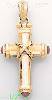 14K Gold Italian Fancy Cross Charm Pendant